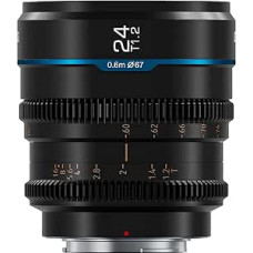 SIRUI Night Walker 24 mm kinematografinis objektyvas su rankiniu fokusavimu, T1.2 didelės diafragmos objektyvas ir S35 kadro pagrindinis objektyvas, skirtas M4/3 fotoaparatams, skirtas BMPCC4K, GH5II, GH6, Z Cam (MS24M-B, juodas)
