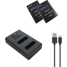 EN-EL23 Premium 1850 mAh akumuliatorius (2 vnt.) ir MH-67P Type Fast Double USB LCD įkroviklis, skirtas Nikon Coolpix B700, P600, P610, P900, S810c