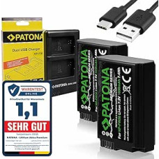PATONA USB-C dvigubas įkroviklis su 2 x NP-FW50 Premium baterija, suderinamas su 