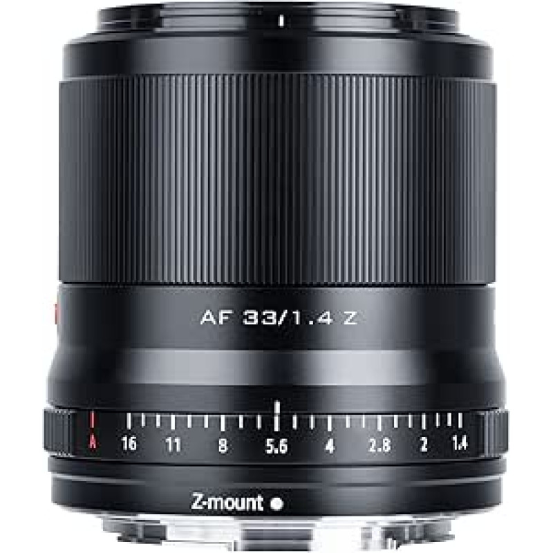 VILTROX 33mm F1.4 Z-Mount APS-C automatinio fokusavimo didelės diafragmos pagrindinis objektyvas su STM varikliu ir plačiakampio AF palaikymu, suderinamas su Nikon Zfc, Z5, Z6, Z7, Z50, Z6Ⅱ, Z7Ⅱ