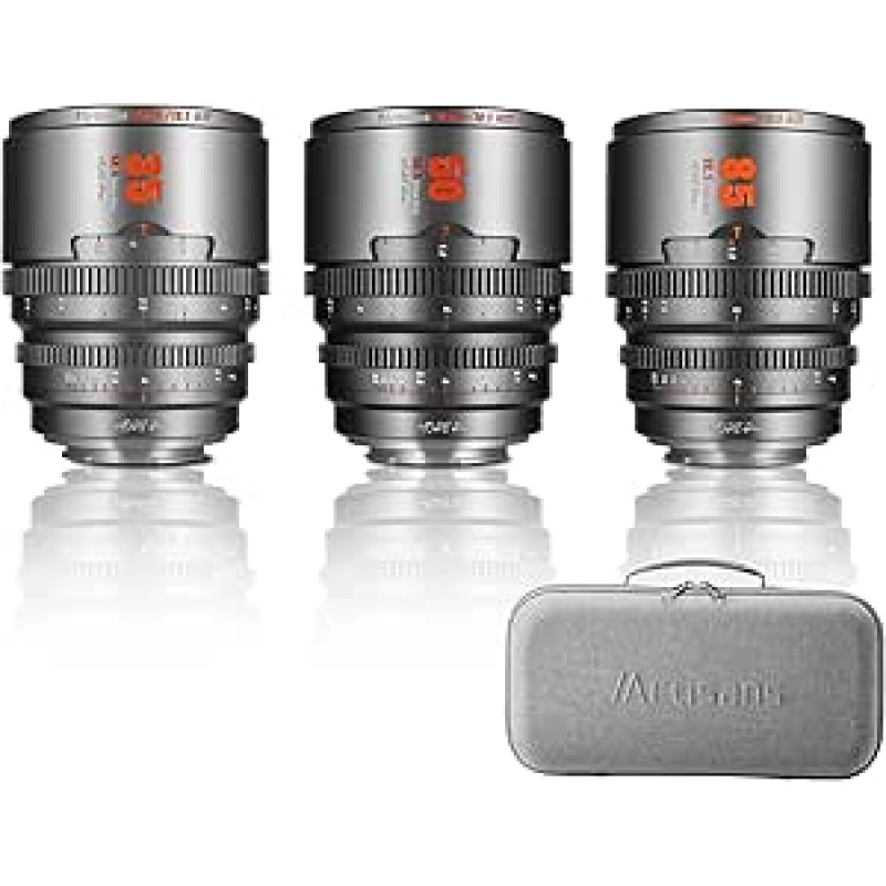 7artisans 35 mm/50 mm/85 mm T2.1 kinematografinių objektyvų S35 kadro rinkinys, suderinamas su 