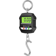 Elektronische Kranwaage, 300 kg mit LCD-Display, Edelstahl-Haken, Gehäuse aus Aluminiumlegierung, kg/lb/N-Einheitenumwandlung, tragbare Handwaage für den industriellen Einsatz (orange) schwarz
