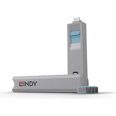 LINDY 40465 USB C tipo prievado blokavimo raktas, mėlynas - 4 vnt.