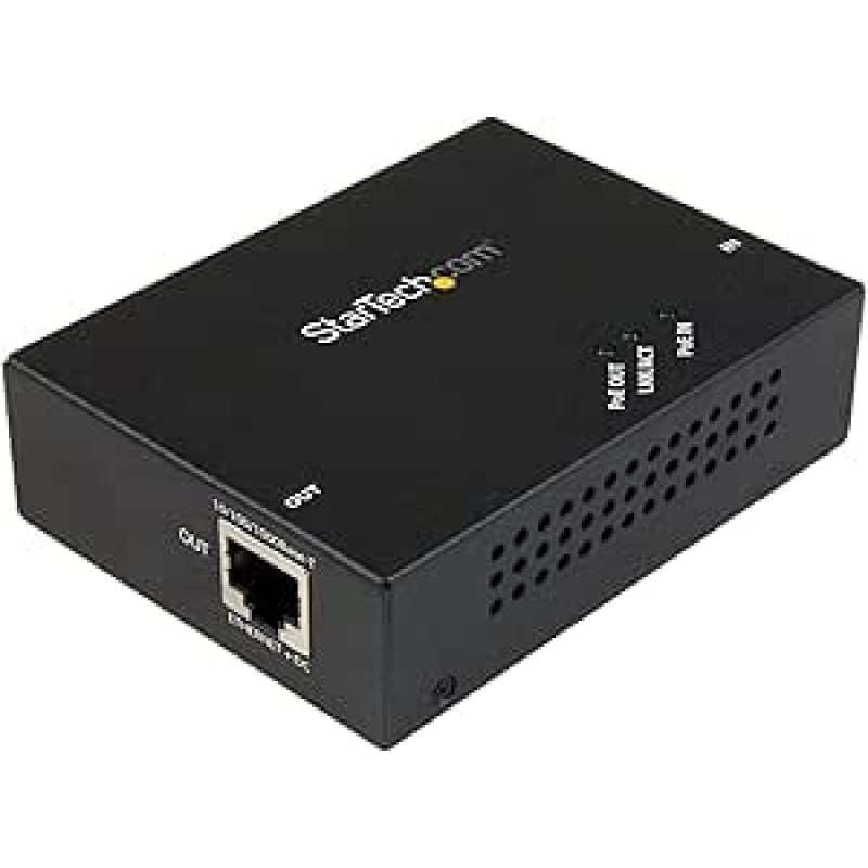 StarTech. com Gigabitinis PoE+ ilgintuvas, 802.3at/af, 100 m, maitinimo per Ethernet ilgintuvas, PoE kartotuvas / ilgintuvas