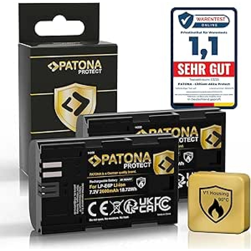 PATONA Protect LP-E6P E6NH akumuliatorius, 2600 mAh, 18,7 Wh, 6 A, 8K, 