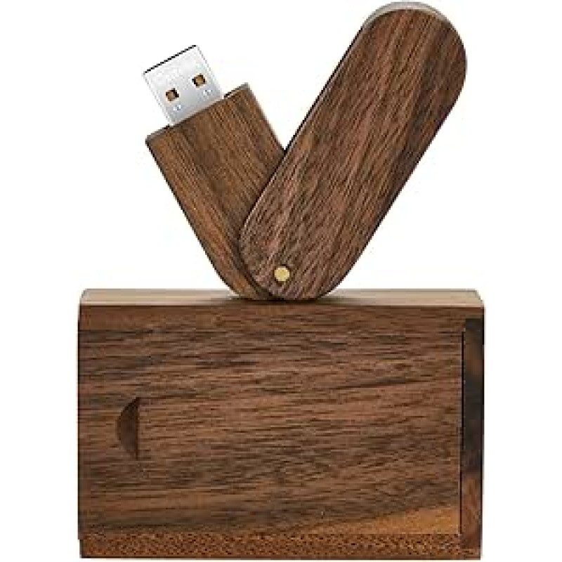 USB atmintinė 64GB Premium Solid Wood High Speed USB 2.0 Flash Drive Memory Stick Duomenų saugykla Pendrive Thumb Disk 64GB Walnut Wood