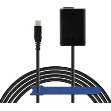 PD USB-C pintas maitinimo kabelis su NP-FW50 baterijos manekenu AC-PW20 nuolatinės srovės jungtimi, skirtas 