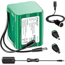 12,6 V 7900 mAh nuolatinės srovės akumuliatorius 12 V įrenginiams su maitinimo adapteriu ir automobiliniu maitinimo adapteriu, skirtas LED juostų žibintams, maršrutizatoriams, fotoaparatams, vaizdo kameroms, radijo imtuvams, 