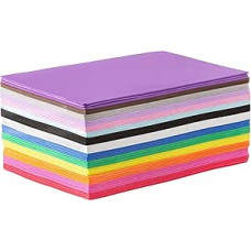 Eva Foam Sheet Process Foam, putplasčio lapai, 50 vnt. - 15,7 x 23,6 colių, 10 spalvų, 1 mm storio EVA putplasčio popierius amatams ir vaikų projektams