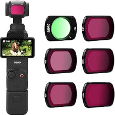 BRDRC Pocket 3 ND filtrų rinkinys, 6 pakuotės CPL ND4 ND8 ND16 ND32 ND64 objektyvo filtras, skirtas DJI Osmo Pocket 3 Creator Combo fotoaparato priedams - sukraunamas