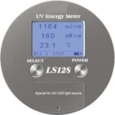 UV indekso matuoklis, LS128 UV energijos matuoklis UV galios integratorius su galios temperatūros kreive Energija, skirta 340-420 nm UV šviesos diodų UV spinduliams kietinti Namų biure, patalpose ir lauke