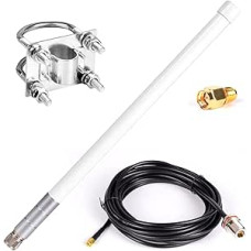 Vandeniui atspari 5,8 dBi Lora 915 MHz stiklo pluošto antena su 26 pėdų mažų nuostolių KMR195 kabeliu, skirta Crypto Helium Hotspot RAK MNTD Nebra Bobcat 300 SenseCAP M1 EasyLinkIn SyncroB.it Hotspot HNT Miner