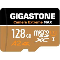 [5 Years Free Data Recovery] GIGASTONE 128GB Micro SD Card, Camera Extreme Max, up to 160/100MB/s, MicroSDXC Memory Card for DJI, Gopro, Insta360, Dashcam, 4K Video, UHS-I A2 V30