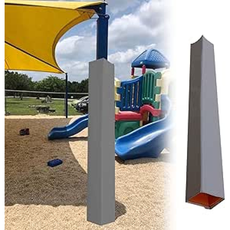 2,1 m Lange Polsterung für quadratische Stangen im Außenbereich, 3 x 3/4 x 4/5 x 5/6 x 6/6 x 6/7 x 7/8 x 8, Selbstklebender Säulenschutz für Garage und Keller, Allwetter, Kissenhülle für