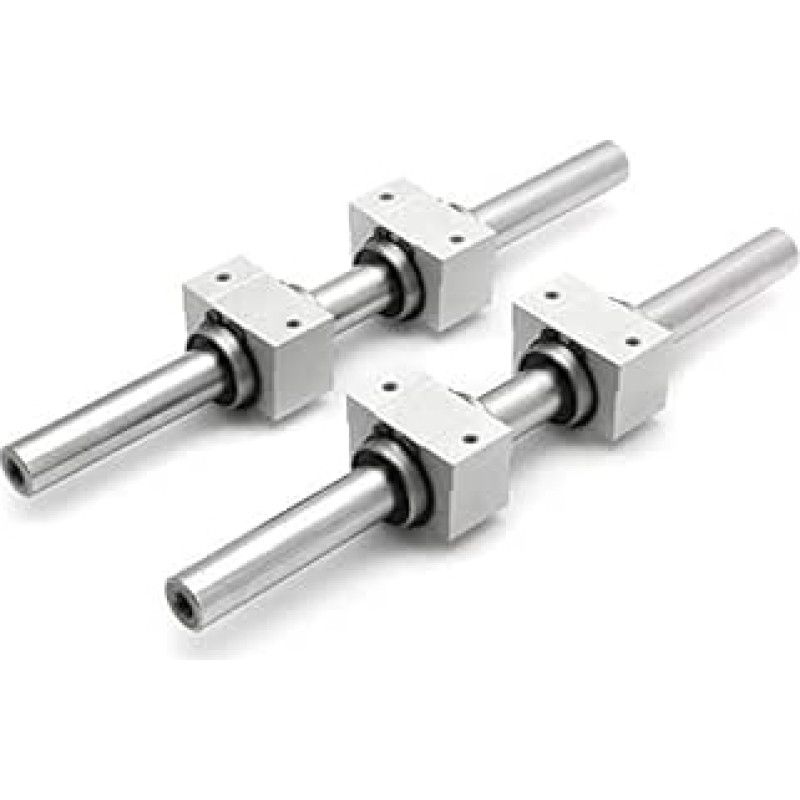 Rinkinys: 4x SCE20SUU linijiniai/2x tikslūs velenai 20 mm H6 Šlifuoti ir grūdinti, 200 mm, su srieginėmis skylėmis M10 x 25