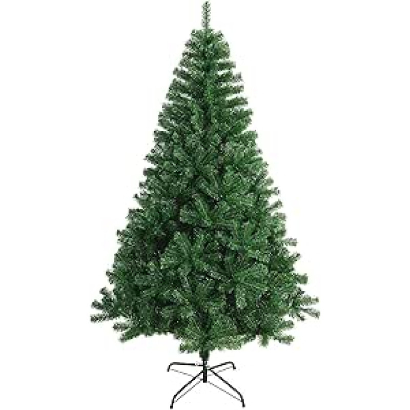 SOLAGUA NAVIDAD Dirbtinė Kalėdų eglutė su papildomais užpildytais lamelių lapais, 150-300 cm eglutė su metaliniu laikikliu (žalia, 150 cm, 380 viršūnėlių)