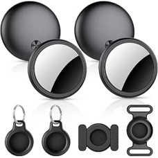 Bluetooth Key Finder, Pack of 4, Smart Tag Compatible with Apple Where is App (iOS Only), Air Tracker Tag for Keys/Luggage/Suitcase/Wallet, IP68 Waterproof, 100 dB Volume, Replaceable Battery