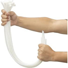 XINGO 100 baltos spalvos, 600 mm x 9 mm pločio kabelių raiščiai, atsparūs UV spinduliams, ilgas rinkinys, dideli kabelių raiščiai, skirti kabeliams tvarkyti