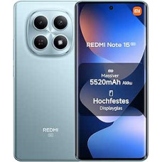 XIAOMI Redmi Note 15 5G išmanusis telefonas (6+128GB) - itin plonas dizainas, IP66 apsauga nuo vandens, 108 MP kamera, 6,77 colių FHD+ ekranas, ledyninės mėlynos spalvos