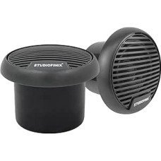 STUDIOFINIX 3 Inch Waterproof Marine Speakers for Motorcycle, Boat, Hot Tub, ATV, UTV, Golf Cart - Full Range Audio System with 140W Power (Pair) (Grey)
