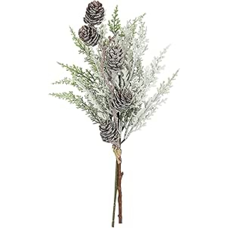 Künstlicher Thuja-Bündel mit Zapfen 43cm Kunstzweig Dekozweig Tannengrün Deko Weihnachtsdeko Gesteck Kränze Kranz Adventskranz Girlande AST Zweig Weihnachten Deko Kunstblume