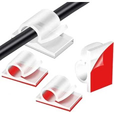 40 transparente Kabel-Clips – selbstklebender Draht-Organizer, für Innen- und Außenbereich, selbstklebende Kabel-Ordnungshaken, Kabel-Organizer, Kabel-Management-Halter