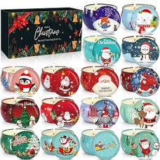 Christmas Scented Candles Gift Set, 16 Pieces Scented Candles Set Small Christmas Gifts, Soy Wax Candles Gifts Candle Set for Women Men Christmas Mother's Day Birthday Valentine's Day