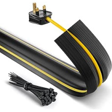 10 m ilgio grindų kabelių dangtis su neslystančiu pagrindu apsaugo kabelius ir neleidžia suklupti, idealiai tinka biurams, mažmeninei prekybai, sporto salėms, gamykloms ir garažams