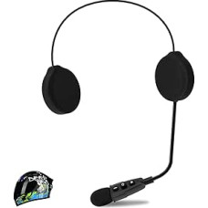 EJEAS E1+ Motorcycle Helmet Bluetooth 5.1 Headset with CVC Noise Cancelling Function and 3D Sound Effects, Motorcycle Helmet Headphone Loud Speaker for Connecting 2 Mobile Phones