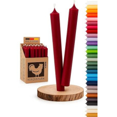 Taper Candles Pack of 10 Dinner Candles Continuously Dyed Taper Candles for Table Decoration for Wedding Christmas and Party Colour: Burgundy Red Height: 18 cm
