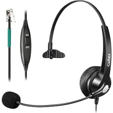 Telefono ausinės RJ9 su mikrofonu, slopinančiu triukšmą, fiksuotojo ryšio telefono ausinės Gigaset DA710 Polycom VVX411 Avaya 1408 Fanvil X4 Alcatel-Lucent Office Call Centre Deskphone, Crystal Clear Chat