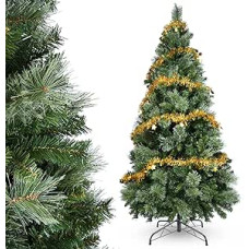 YEAUPE PRO Artificial PVC Christmas Tree 160 cm with 800 Tips, 3 Parts for Easy Assembly, Compact, Metal Stand