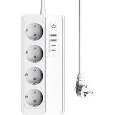 UseeLink WiFi WiFi Smart Power Strip Surge Protector lizdo lizdas 2 Type-C 20W 2 USB-A įkrovimo prievadas 220V 16A 3500W Individualūs jungikliai Nereikia koncentratoriaus Suderinama su Alexa Google Assistant Smart Life CE
