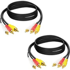 2 pakuotės 1,5 m ilgio 3 RCA Phono Male to 3 RCA Phono Plug RCA Audio Video AV TV kabelis Male to Male Aukštos kokybės jungtis geresnei garso ir vaizdo patirčiai