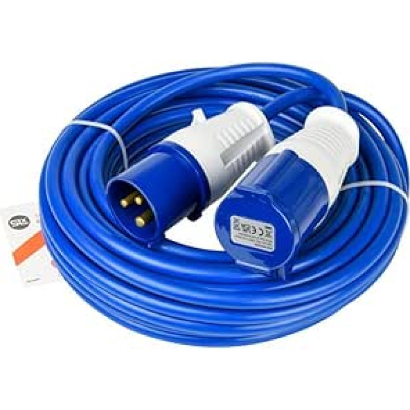 SLx 14M 240V 16A Sunkiasvoris lauko 2.5mm2 IP44 prailginimo laidas, skirtas statybai, garažui, karavanui, kemperiui, kempingui