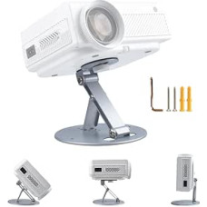 ZDSSY projektoriaus laikiklis, projektoriaus stovo trikojo laikiklis, pasukamas 180° kampu, skirtas projektoriui su 1/4 colio (6 mm) varžto sąsaja, projekcinis stovas projektoriaus sieniniam lubų laikikliui, sidabrinės spalvos