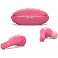 Belkin SOUNDFORM Nano Bluetooth ausinės vaikams, belaidės, 85 dB riba klausos apsaugai, internetiniam mokymui, mokyklai, IPX5 sertifikatas, veikia 24 valandas - rožinės spalvos, vieno dydžio, PAC003