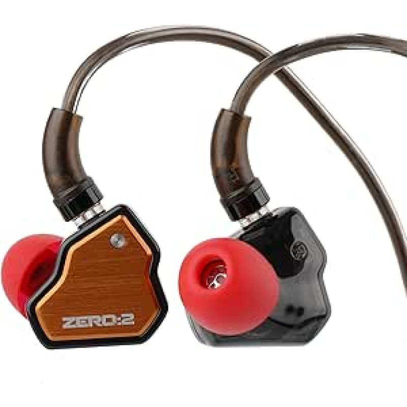 LINSOUL 7Hz x Crinacle Zero:2 In-Ear monitorius, atnaujintas 10 mm dinaminis garsiakalbis IEM, laidinės ausinės, žaidimų ausinės, su OFC IEM kabeliu muzikantams (C tipo mikrofonas, oranžinis)