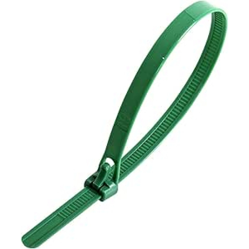 Daugkartinio naudojimo kabelių kaklaraiščiai 120lb 200mm x 7.6mm žalias atpalaiduojamas kabelių kaklaraiščiai 8 