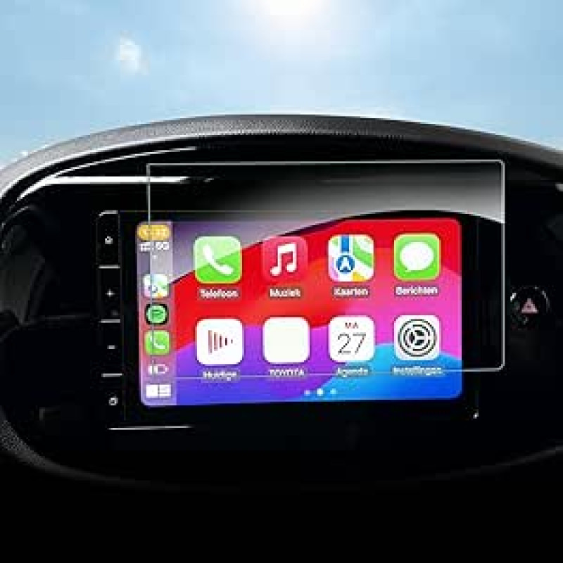 SHAOHAO Suderinama su Toyota Aygo X 2022 2023 2024 9 colių navigacijos apsauginė plėvelė Atspari įbrėžimams apsauginė plėvelė Toyota Aygo priedai 9H ekrano apsauga Toyota Aygo priedai