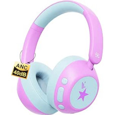 Steellumen Active Noise Cancelling Bluetooth Headphones Children, 42H ANC Playtime, Bluetooth 6.0, Children's Wireless Headphones from 3-8, 74/85/94dBA Safe Volume, for Air Travel