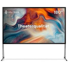 180 Inch Portable 4K/8K Outdoor Canvas with Stand, 3-Layer Matte White PVC, 16:9 Format, 1.3 Gain, Foldable, Anti-Wrinkle, Wind Resistant, Includes Carry Bag