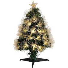 Well Home Weihnachtsbaum aus Glasfaser mit 60 warmweißen LEDs mit Stern, 28 x 28 x 60 cm