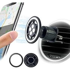 Handyhalterung Auto Lüftung, Magnet Handyhalterung Auto Magnetische für iPhone 17 16 15 14 13 12 Serie, für Galaxy S25 S24 S23, 360 Drehbar, Extra Starker Magnet
