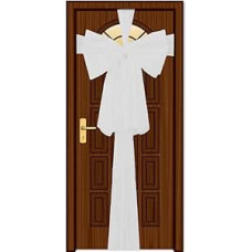 Kalėdinis durų lankas - baltas 30 pėdų lanko durų dangtelis - priekinių durų dekoracijos Kalėdų vestuvėms Kūdikių dušas Lauko dekoracijos