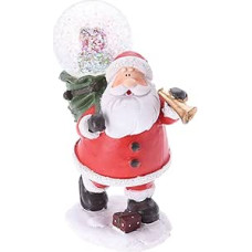 Decorative Santa Claus Figurine with Snow Globe, 9.5 x 5.5 x 13 cm, 2 Designs (Assorted)