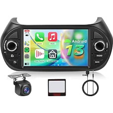 Hodozzy Carplay Car Radio for Fiat Fiorino/Qubo/Peugeot Bipper/Citroen Nemo with GPS/WiFi, Fiat Car Radio 7 Inch 2 DIN Bluetooth with Android Car/32 EQ/FM/RDS/SWC/USB + Reversing Camera