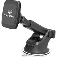 Magnetic Car Mobile Phone Holder, Universal Dashboard Windscreen Suction Cup, Strong Magnetic Mobile Phone Holder with Adjustable Telescopic Arm, Compatible with Smartphones