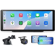 CarPlay Screen, Wireless Android Car Display with 9.26 Inch Touch Screen, 1080P Reversing Camera, Bluetooth Hands-Free System, MirrorLink, Portable Multimedia for Car, Truck, Motorhome