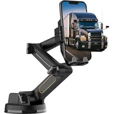 Sunkvežimio telefono laikiklis, prietaisų skydelio priekinio stiklo telefono laikiklis su ilgomis rankomis ir stipriu siurbtuku, skirtas visureigiams, sunkvežimiams, autobusams, sunkiasvorėms transporto priemonėms
